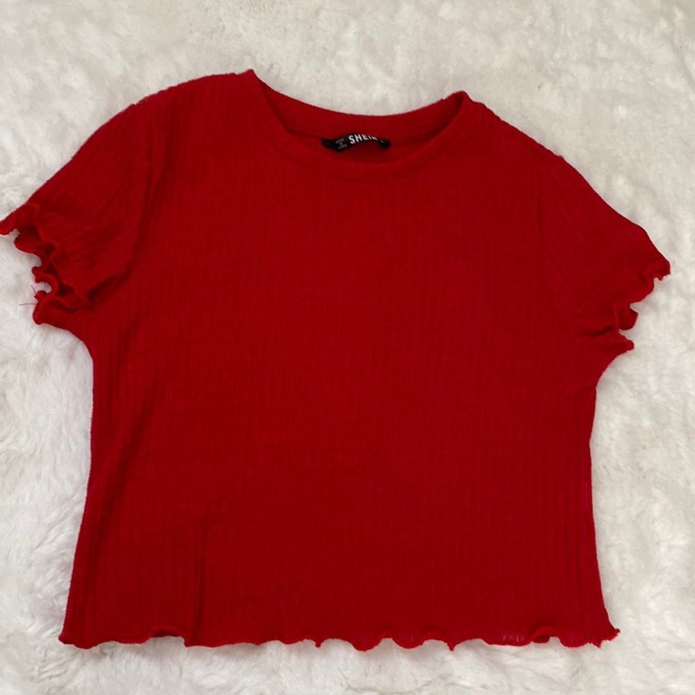 Red crop top